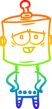 gökkuşağı gradyan çizgisi bir insan tarafından çizilmiş robot çizgi