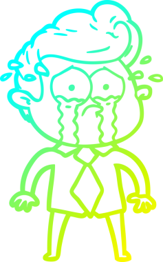 Bir insan tarafından çizilmiş ağlayan bir karikatür çizimi.