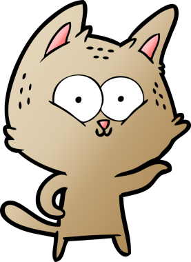 Bir insan tarafından çizilmiş çizgi film kedisi.