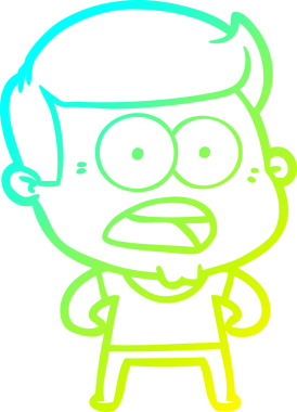 Bir insan tarafından çizilen bir karikatürün soğuk gradyan çizimi.