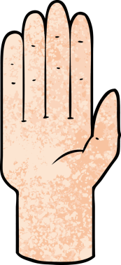 Bir insan tarafından çizilmiş çizgi film eli.