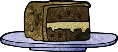 Bir insan tarafından çizilmiş bir pasta dilimi.