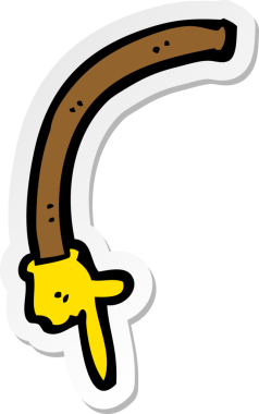 Bir insan tarafından çizilmiş bir çizgi film çıkartması.