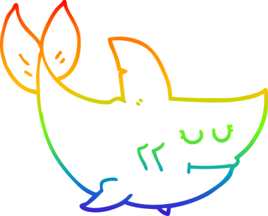 gökkuşağı gradyan çizgisi bir insan tarafından çizilmiş bir çizgi köpek balığı