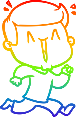 Gökkuşağı gradyanı çizimi bir insan tarafından çizilmiş heyecanlı bir çizgi film