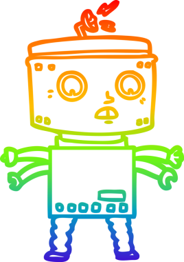 gökkuşağı gradyan çizgisi bir insan tarafından çizilmiş robot çizgi