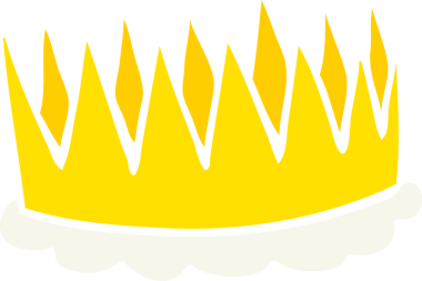 Bir insan tarafından çizilen tacın düz renk çizimi