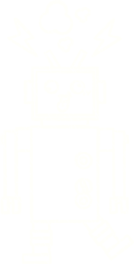 Bir insan tarafından çizilen robot tebeşiri.