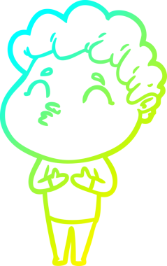 Bir insan tarafından çizilmiş soğuk çizgi film karakteri çizimi.