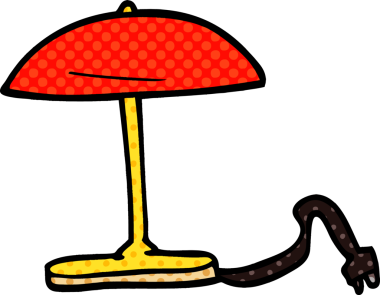 Bir insan tarafından çizilmiş karalama masası lambası.