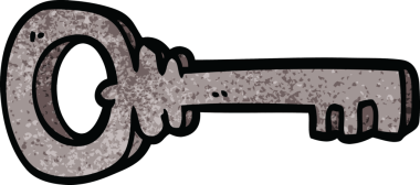 bir insan tarafından çizilmiş karikatür metal anahtarı.