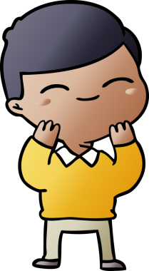 Bir insan tarafından çizilmiş gülümseyen çocuk.