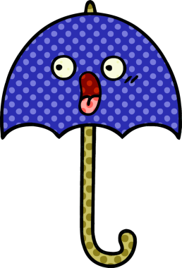 Bir insan tarafından çizilmiş bir şemsiye çizgi filmi.