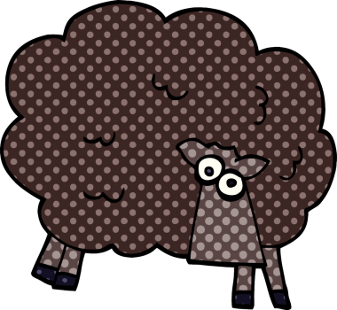 Bir insan tarafından çizilmiş kara koyun.