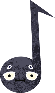 Bir insan tarafından çizilmiş bir notanın retro çizim tarzı karikatürü