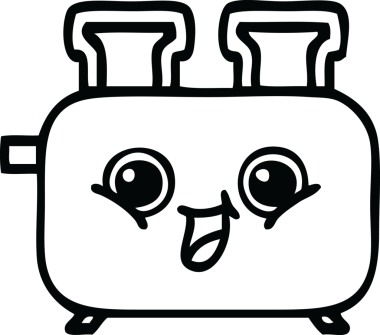 Bir insan tarafından çizilmiş bir tost makinesinin çizgi çizimi