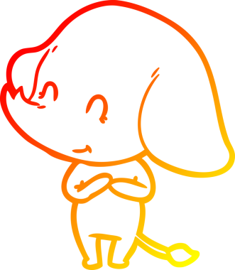 Bir insan tarafından çizilmiş bir çizgi filmin sıcak gradyan çizimi