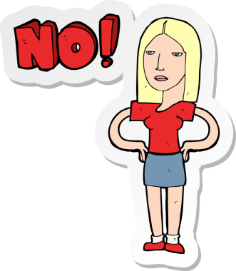 Bir insan tarafından çizilmediğini söyleyen bir karikatür kadının çıkartması.