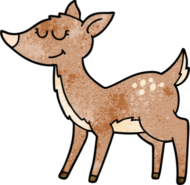 Bir insan tarafından çizilmiş karikatür geyiği