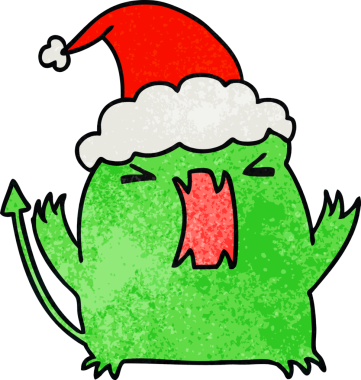 Bir insan tarafından çizilmiş kawaii şeytanının el yapımı karikatürü.