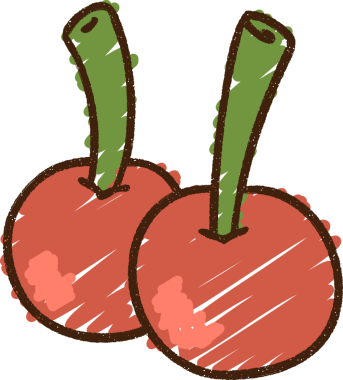 Bir insan tarafından çizilmiş kiraz tebeşiri