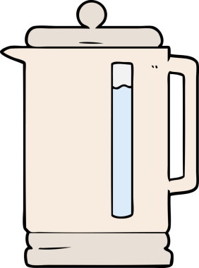 Bir insan tarafından çizilmiş elektrikli çaydanlık.
