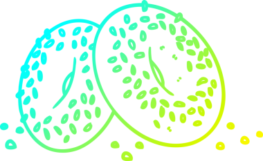 Bir insan tarafından çizilen simit karikatürünün soğuk gradyan çizgisi.