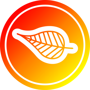 Bir insan tarafından çizilmiş doğal yaprak dairesel simgesi.