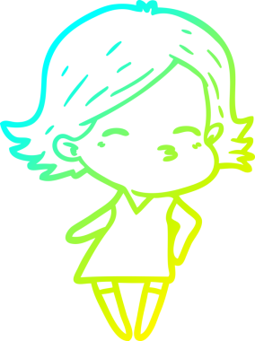 Bir insan tarafından çizilmiş bir karikatür kadın çizimi.