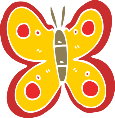 karikatür bir insan tarafından çizilmiş kocaman bir kelebek