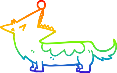 gökkuşağı gradyan çizimi bir insan tarafından çizilmiş bir çizgi köpek