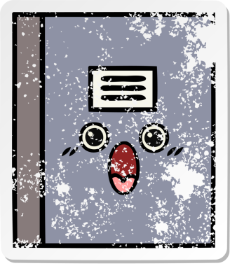 Bir insan tarafından çizilmiş şirin bir çizgi roman çıkartması.