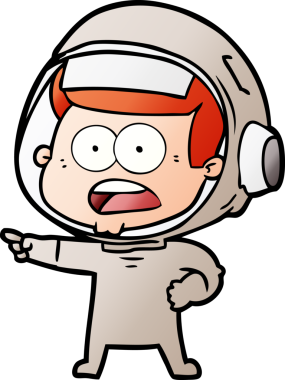 Karikatür bir insan tarafından çizilen astronotu şaşırttı.