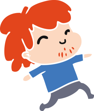 Bir insan tarafından çizilmiş sakallı kawaii çocuk.