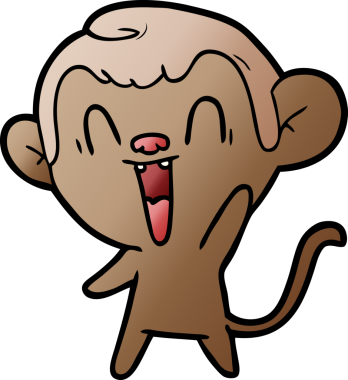 Bir insan tarafından çizilmiş gülen maymun çizgi filmi