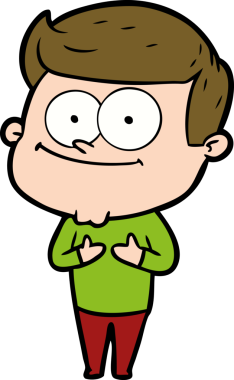 Bir insan tarafından çizilmiş gülümseyen adam.