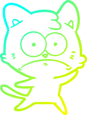 İnsan tarafından çizilmiş bir çizgi film çizimi. Sinirli bir kedi.