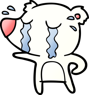 Bir insan tarafından çizilmiş üzgün küçük kutup ayısı çizgi filmi.