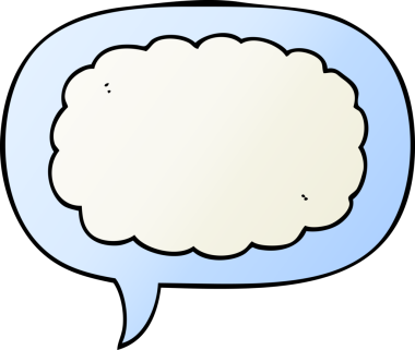 bir insan tarafından çizilmiş düzgün eğimli konuşma baloncuklu çizgi film bulutu