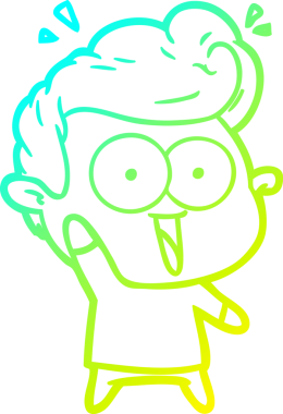 Bir insan tarafından çizilmiş soğuk çizgi çizgi film karakteri.