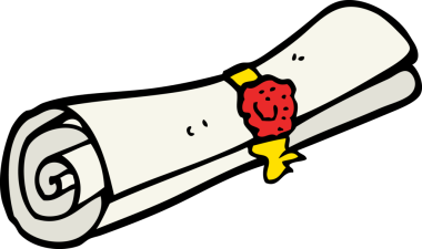 bir insan tarafından çizilmiş çizgi film parşömeni