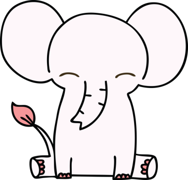 Bir insan tarafından çizilmiş garip bir karikatür fil.