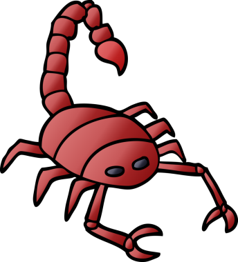 Bir insan tarafından çizilmiş bir akrebin karalaması.