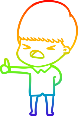 gökkuşağı gradyan çizgi çizimi bir insan tarafından çizilmiş stresli bir adam