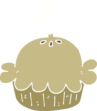 Bir insan tarafından çizilmiş düz renkli çizgi film turtası