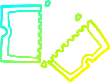Bir insanın çizdiği çizgi film biletinin soğuk gradyan çizgisi.
