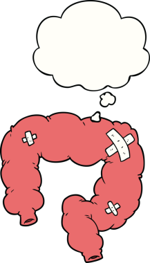 Bir insan tarafından çizilmiş düşünce baloncuklu karikatür kolonu