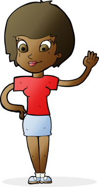 Bir insan tarafından çizilmiş karikatür kadın.