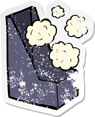 Bir insan tarafından çizilmiş bir karikatür ofis dosyasının geriletilmiş etiketi.