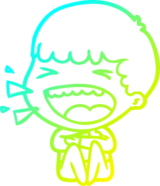 Bir insan tarafından çizilmiş gülen adamın soğuk çizgi çizimi.